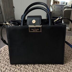 Kate Spade Black Satchel with Gold Accents